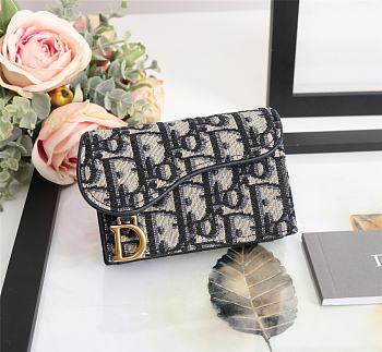 DIOR SADDLE FLAP CARD HOLDER M928 SIZE 11.5 x 8 x 4 cm