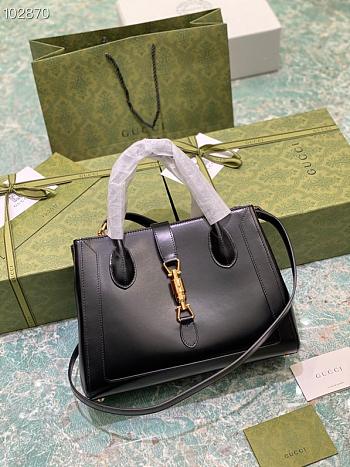 GUCCI JACKIE 1961 MEDIUM TOTE BAG BLACK 649016 SIZE 30×24×12CM