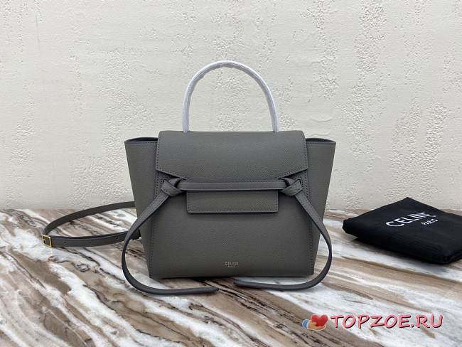 CELINE NANO BELT BAG GREY 189003 SIZE 20 x 20 x 10 CM - 1