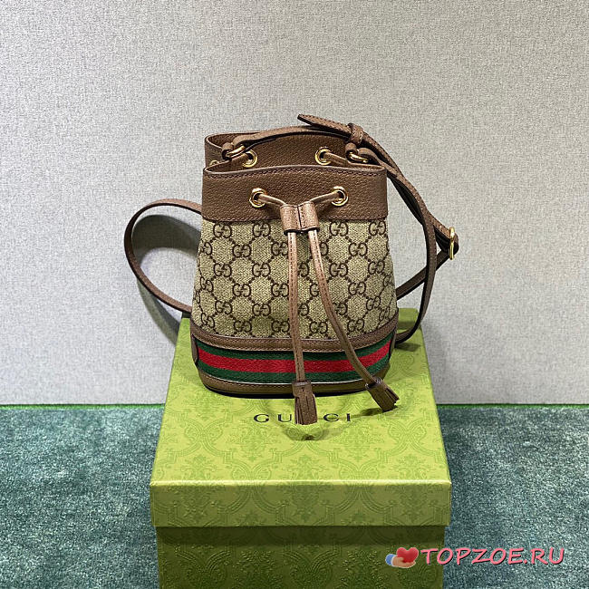 GUCCI OPHIDIA MINI GG BUCKET BAG 550620 SIZE 18.5 X 15 X 9 CM - 1