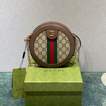 GUCCI OPHIDIA MINI GG ROUND SHOULDER BAG 550618 SIZE 18 X 18 X 4.5CM
