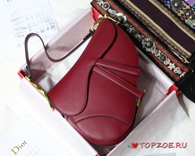 DIOR SADDLE BAG RED M0446 SIZE 25.5 x 20 x 6.5cm - 1
