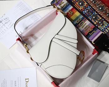 DIOR SADDLE BAG WHITE M0446 SIZE 25.5 x 20 x 6.5cm