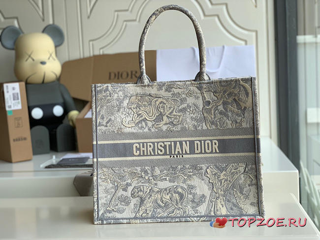 DIOR BOOK TOTE GRAY M1286 SIZE 42 CM - 1