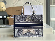 SMALL DIOR BOOK TOTE BLUE & WHITE M1296 SIZE 36 CM - 5