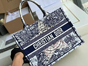 SMALL DIOR BOOK TOTE BLUE & WHITE M1296 SIZE 36 CM - 6