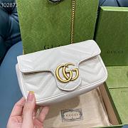 GUCCI GG MARMONT SUPER MINI BAG WHITE ‎476433 SIZE 16.5 X 10 X 5CM - 2