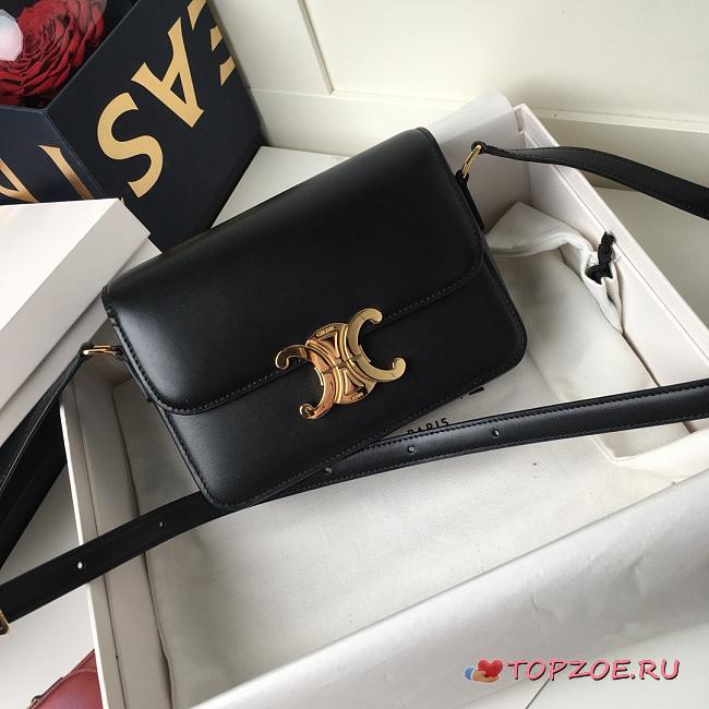 MEDIUM TRIOMPHE BAG BLACK 187363 SIZE 22CM - 1