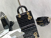 SMALL LADY DIOR BAG BLACK M0531 SIZE 20 x 16.5 x 8 CM - 3