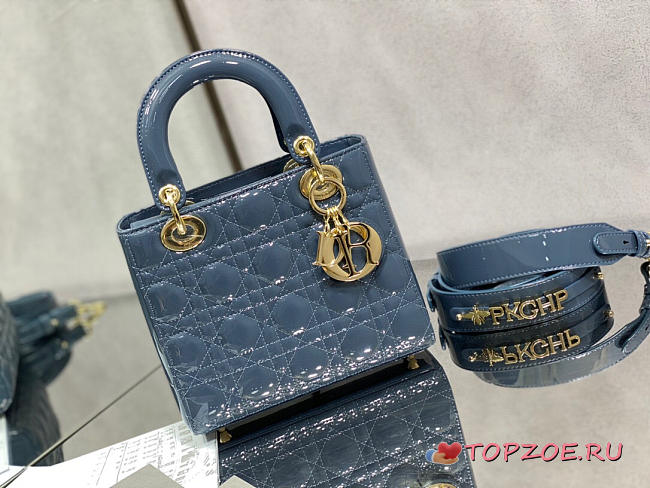 SMALL LADY DIOR BAG CLOUD BLUE M0531 SIZE 20 x 16.5 x 8 CM - 1