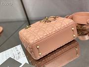 SMALL LADY DIOR BAG ROSE M0531 SIZE 20 x 16.5 x 8 CM - 4