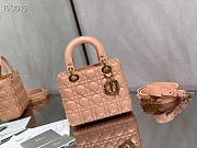 SMALL LADY DIOR BAG ROSE M0531 SIZE 20 x 16.5 x 8 CM - 2