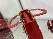 SMALL LADY DIOR BAG CHERRY RED M0531 SIZE 20 x 16.5 x 8 CM - 6