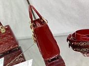 SMALL LADY DIOR BAG CHERRY RED M0531 SIZE 20 x 16.5 x 8 CM - 5