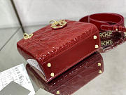 SMALL LADY DIOR BAG CHERRY RED M0531 SIZE 20 x 16.5 x 8 CM - 4