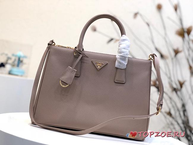 Prada Galleria Clay Gray Large Bag 1BA274 Size 32×24×14cm - 1