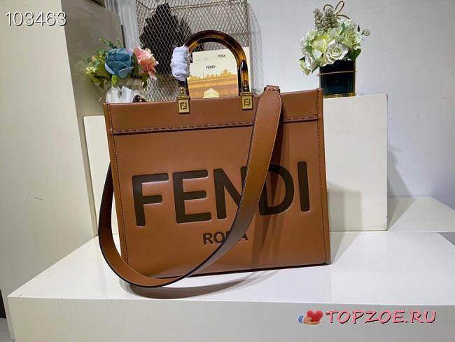 FENDI SUNSHINE MEDIUM BROWN 8BH386 SIZE 36x17x31 CM - 1