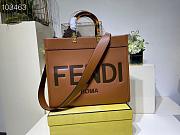FENDI SUNSHINE MEDIUM BROWN 8BH386 SIZE 36x17x31 CM - 5
