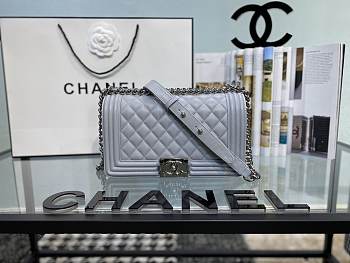 BOY CHANEL HANDBAG GRAY A67086 SIZE 25×15×7.5 CM