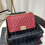 BOY CHANEL HANDBAG RED A67086 SIZE 25×15×7.5 CM - 4