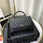 CHANEL LARGE FLAP BAG WITH TOP HANDLE BLACK A92991 SIZE 28CM - 1