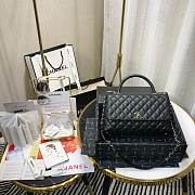 CHANEL LARGE FLAP BAG WITH TOP HANDLE BLACK A92991 SIZE 28CM - 5