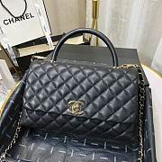 CHANEL LARGE FLAP BAG WITH TOP HANDLE BLACK A92991 SIZE 28CM - 6