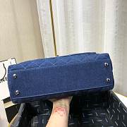 CHANEL LARGE FLAP BAG WITH TOP HANDLE BLUE A92991 SIZE 28CM - 6