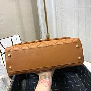 CHANEL LARGE FLAP BAG WITH TOP HANDLE BROWN A92991 SIZE 28CM - 5