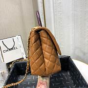 CHANEL LARGE FLAP BAG WITH TOP HANDLE BROWN A92991 SIZE 28CM - 3