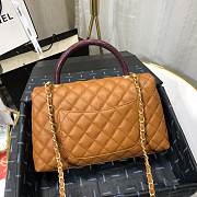 CHANEL LARGE FLAP BAG WITH TOP HANDLE BROWN A92991 SIZE 28CM - 2