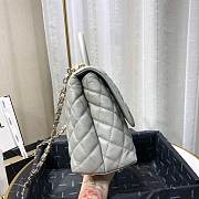 CHANEL LARGE FLAP BAG WITH TOP HANDLE GRAY A92991 SIZE 28CM - 5