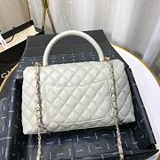 CHANEL LARGE FLAP BAG WITH TOP HANDLE GRAY A92991 SIZE 28CM - 4