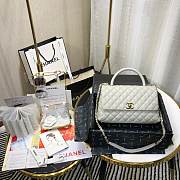 CHANEL LARGE FLAP BAG WITH TOP HANDLE GRAY A92991 SIZE 28CM - 2