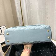 CHANEL LARGE FLAP BAG WITH TOP HANDLE LIGHT BLUE A92991 SIZE 28CM - 5