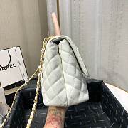 CHANEL LARGE FLAP BAG WITH TOP HANDLE WHITE A92991 SIZE 28CM - 6