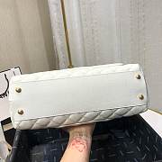 CHANEL LARGE FLAP BAG WITH TOP HANDLE WHITE A92991 SIZE 28CM - 3
