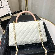 CHANEL LARGE FLAP BAG WITH TOP HANDLE WHITE A92991 SIZE 28CM - 4