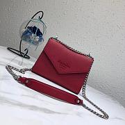 PRADA MONOCHROME BAG FIERY RED 1BD127 SIZE 21×14×10 CM - 1