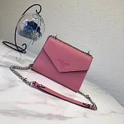 PRADA MONOCHROME BAG FIERY PETAL PINK 1BD127 SIZE 21×14×10 CM - 1