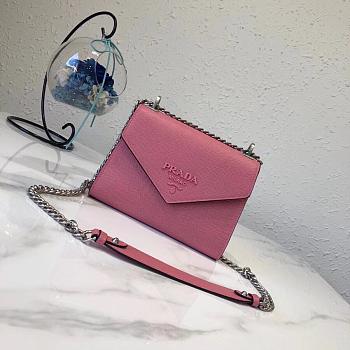 PRADA MONOCHROME BAG FIERY PETAL PINK 1BD127 SIZE 21×14×10 CM
