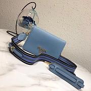 PRADA LEATHER SHOULDER BAG BLUE 1BD102 SIZE 20×14×5 CM - 1