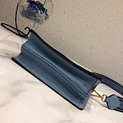 PRADA LEATHER SHOULDER BAG BLUE 1BD102 SIZE 20×14×5 CM - 6