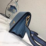 PRADA LEATHER SHOULDER BAG BLUE 1BD102 SIZE 20×14×5 CM - 4
