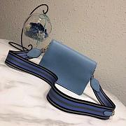 PRADA LEATHER SHOULDER BAG BLUE 1BD102 SIZE 20×14×5 CM - 3