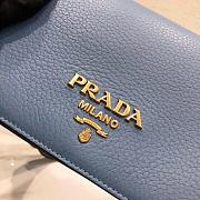 PRADA LEATHER SHOULDER BAG BLUE 1BD102 SIZE 20×14×5 CM - 2