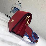 Prada Leather Shoulder Bag Red 1BD102 SIZE 20×14×5 cm - 6