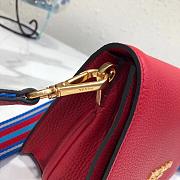 Prada Leather Shoulder Bag Red 1BD102 SIZE 20×14×5 cm - 5