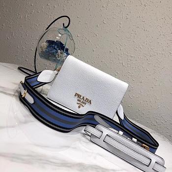Prada Leather Shoulder Bag White 1BD102 SIZE 20×14×5 cm