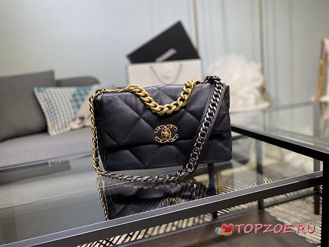 CHANEL 19 LARGE HANDBAG AS1161 SIZE 30×20×10 CM - 1